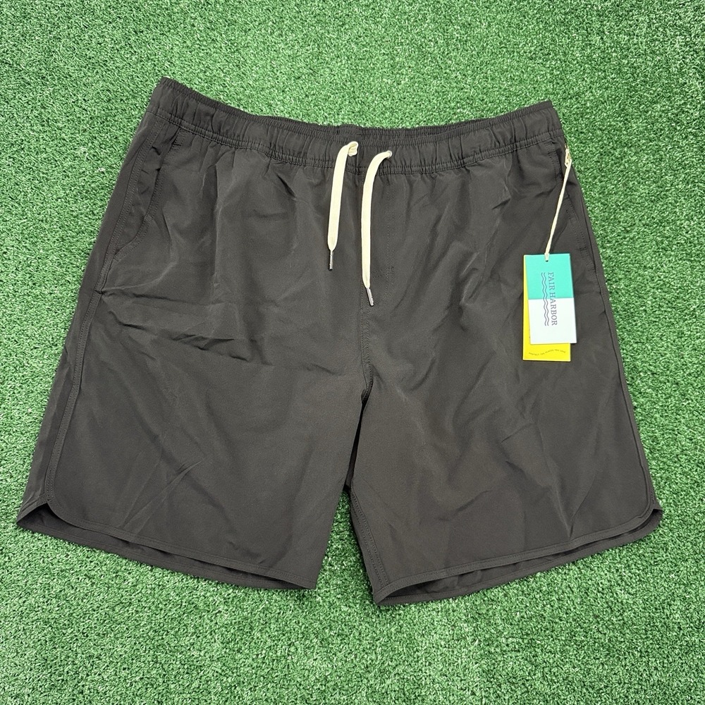 New Fair Harbor Men's Liner Drawstring Athletic Gym Shorts Size 3XL XXXL Black